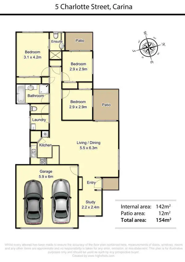 Floorplan of Homely villa listing, 5 Charlotte Street, Carina QLD 4152