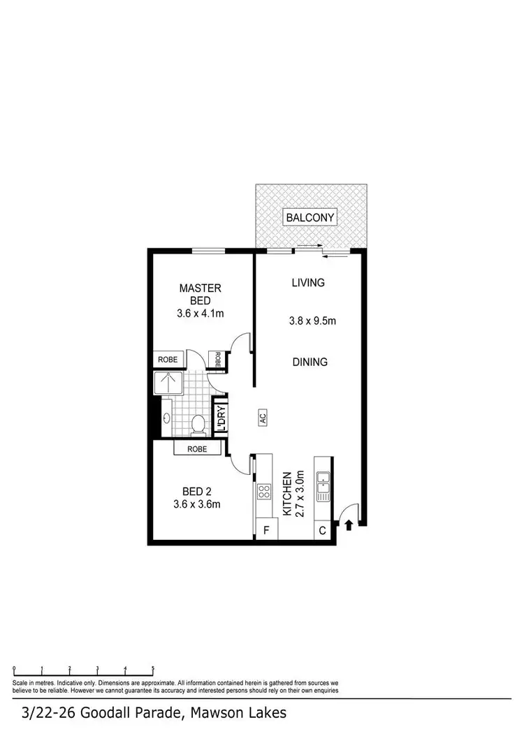 Floorplan of Homely apartment listing, 3/22-26 Goodall Parade, Mawson Lakes SA 5095