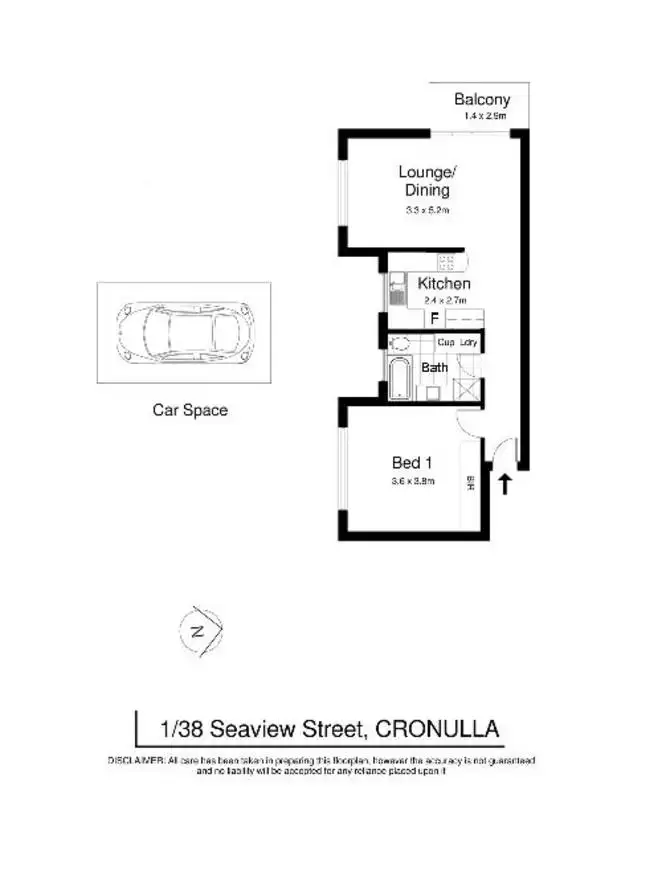 Floorplan of Homely apartment listing, 1/38 Seaview Street, Cronulla NSW 2230