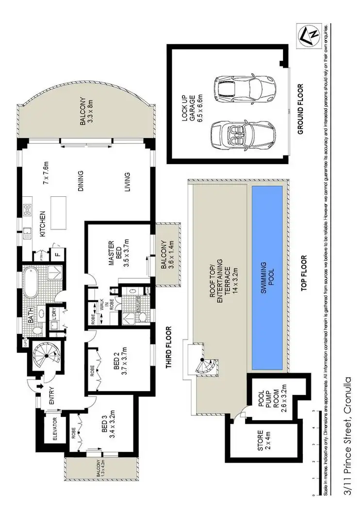 Floorplan of Homely apartment listing, 3/11 Prince Street, Cronulla NSW 2230