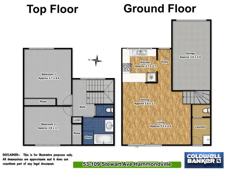 Floorplan of Homely townhouse listing, 53/109 Stewart Avenue, Hammondville NSW 2170
