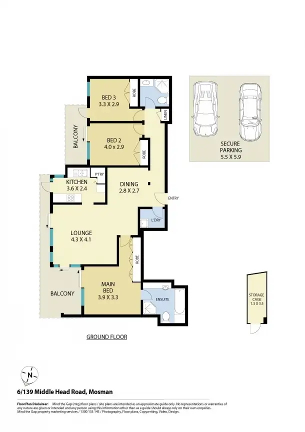 Floorplan of Homely apartment listing, 6/139 Middle Head Road, Mosman NSW 2088