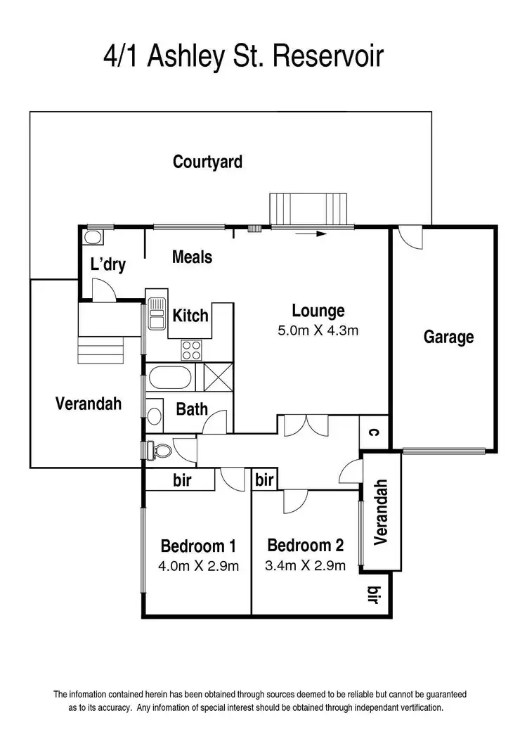 Floorplan of Homely unit listing, 4/1 Ashley Street, Reservoir VIC 3073