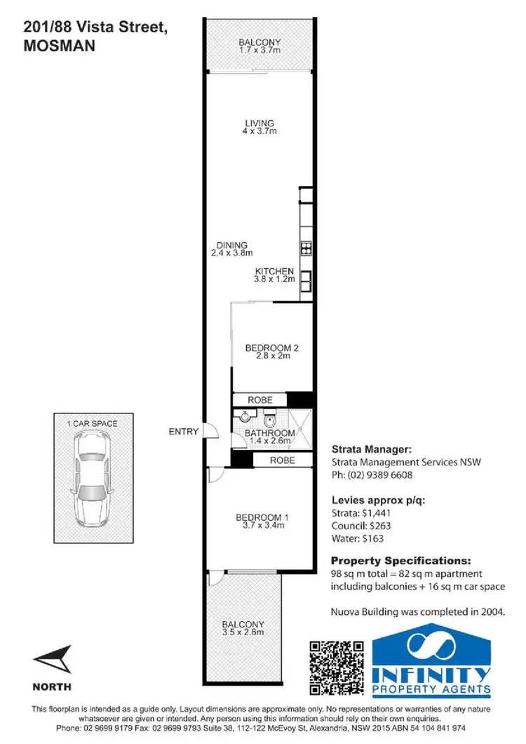 Floorplan of Homely apartment listing, 201/88 Vista Street, Mosman NSW 2088