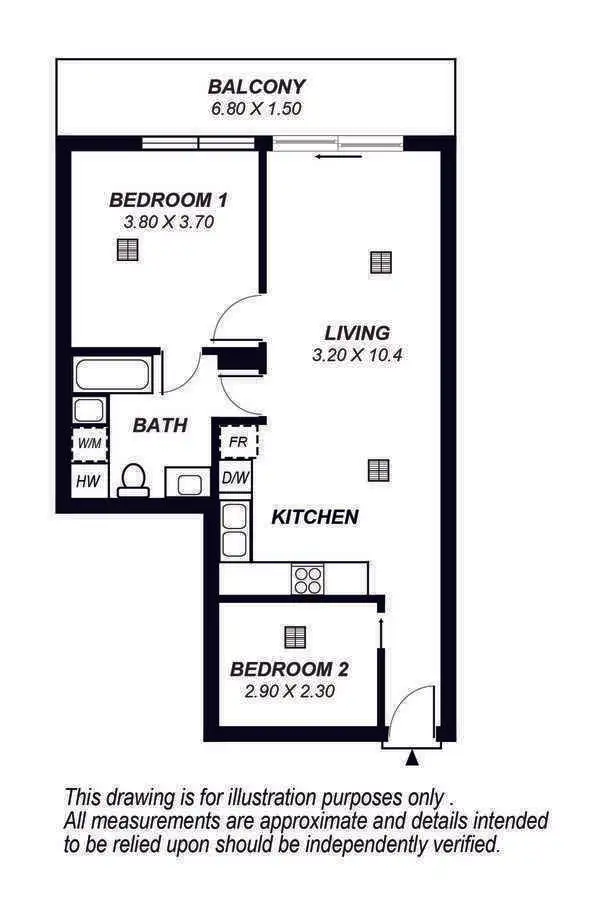 Floorplan of Homely apartment listing, Level 3/307/39 Grenfell Street, Adelaide SA 5000