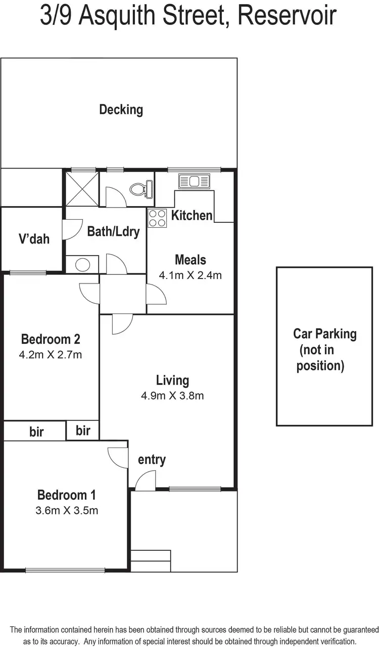 Floorplan of Homely unit listing, 3/9 Asquith Street, Reservoir VIC 3073