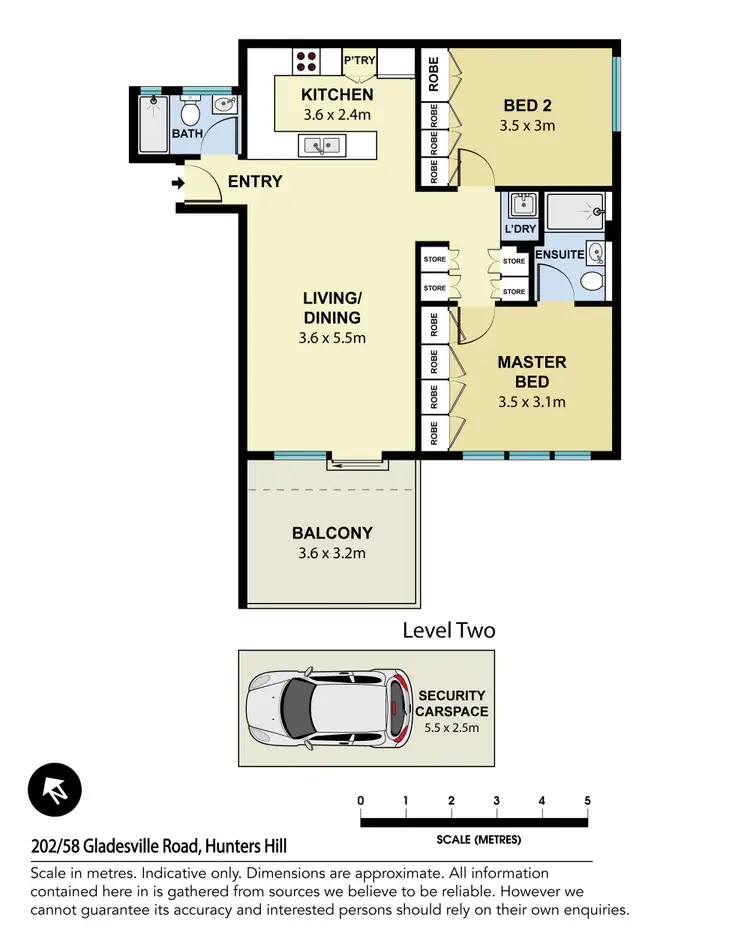 Floorplan of Homely apartment listing, 202/58 Gladesville Road, Hunters Hill NSW 2110