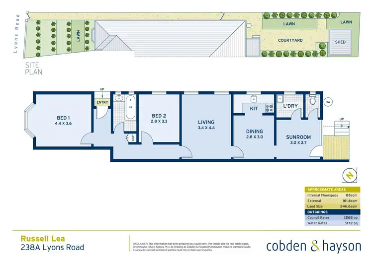 Floorplan of Homely semi-detached listing, 238A Lyons Road, Russell Lea NSW 2046