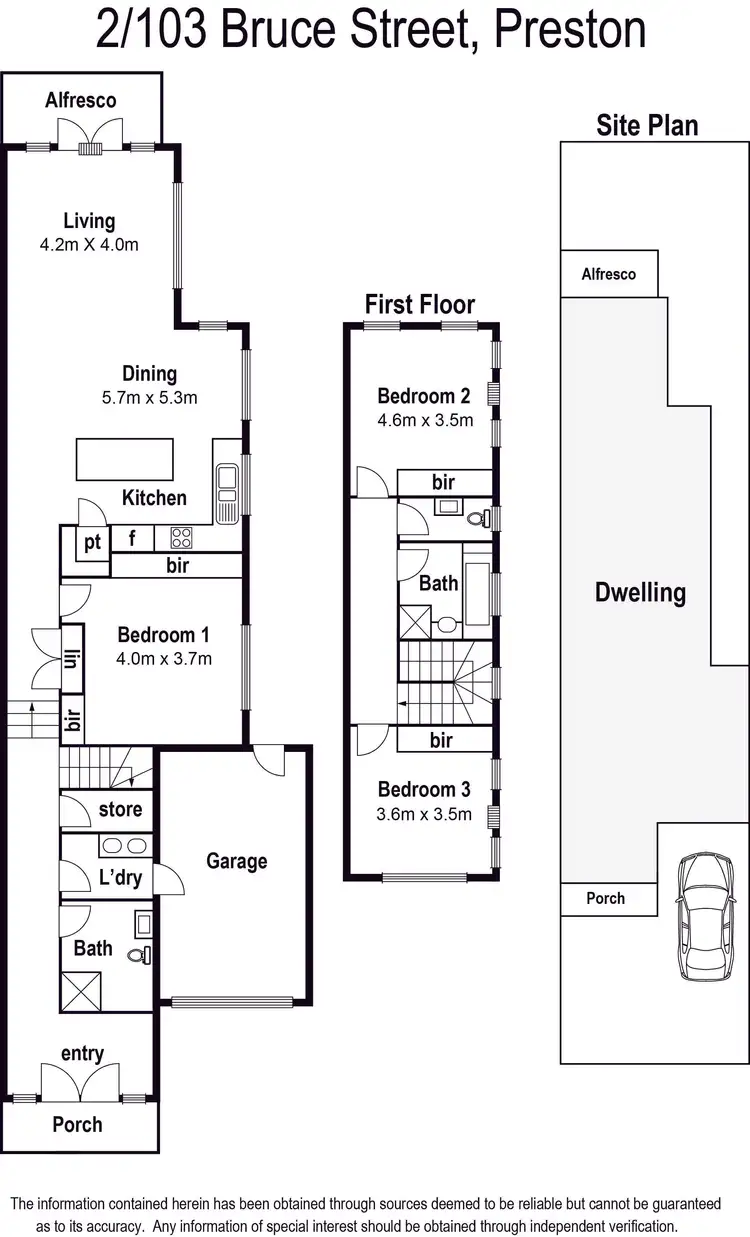 Floorplan of Homely townhouse listing, 2/103 Bruce Street, Preston VIC 3072