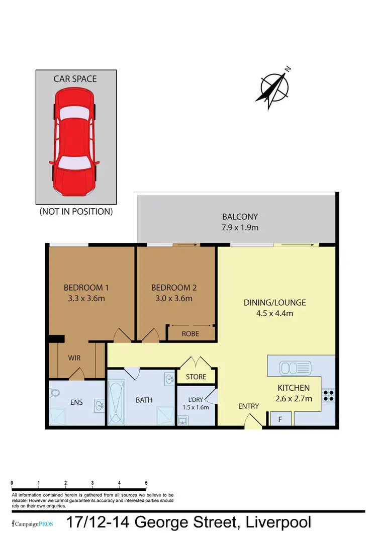 Floorplan of Homely apartment listing, 17/12-14 George Street, Liverpool NSW 2170