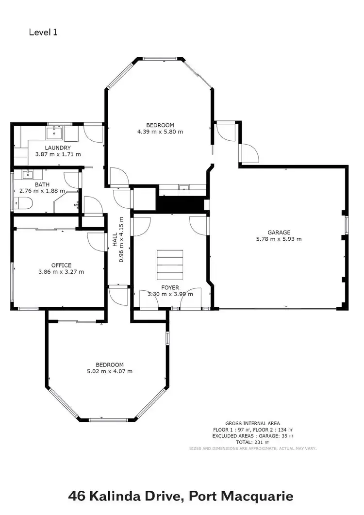 Floorplan of Homely house listing, 46 Kalinda Drive, Port Macquarie NSW 2444