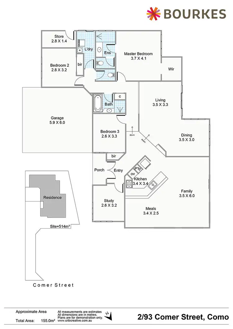 Floorplan of Homely house listing, 2/93 Comer Street, Como WA 6152