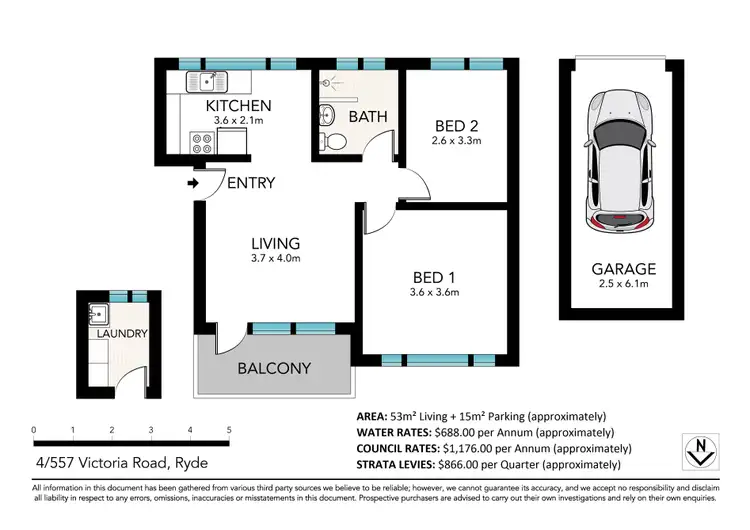 Floorplan of Homely apartment listing, 4/557 Victoria Road, Ryde NSW 2112