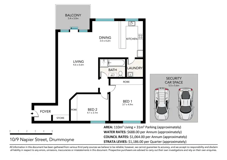 Floorplan of Homely apartment listing, 10/9 Napier Street, Drummoyne NSW 2047