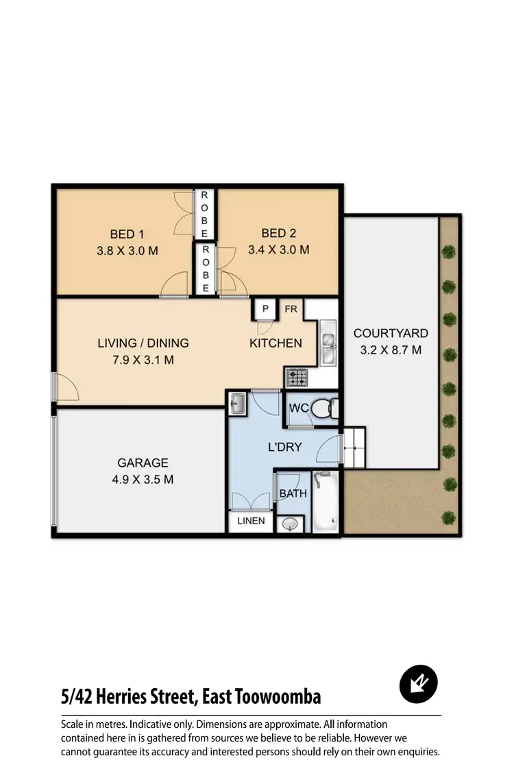 Floorplan of Homely unit listing, 2/42 Herries Street, East Toowoomba QLD 4350