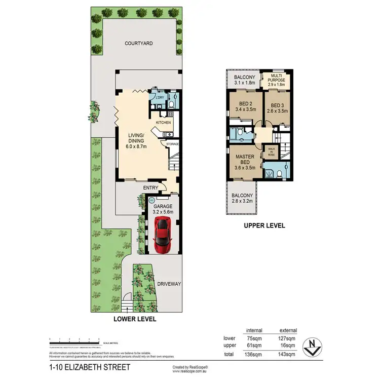 Floorplan of Homely townhouse listing, 1/10 Elizabeth Street, Toowong QLD 4066