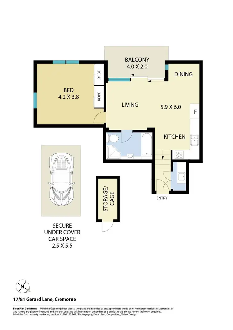 Floorplan of Homely apartment listing, 17/81 Gerard Lane, Cremorne NSW 2090