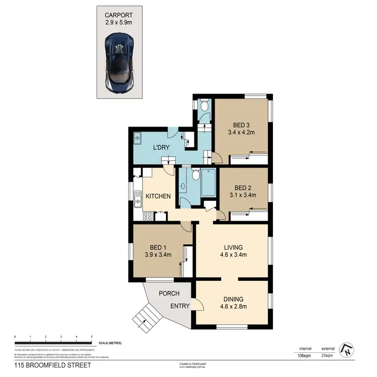 Floorplan of Homely house listing, 115 Broomfield Street, Taringa QLD 4068