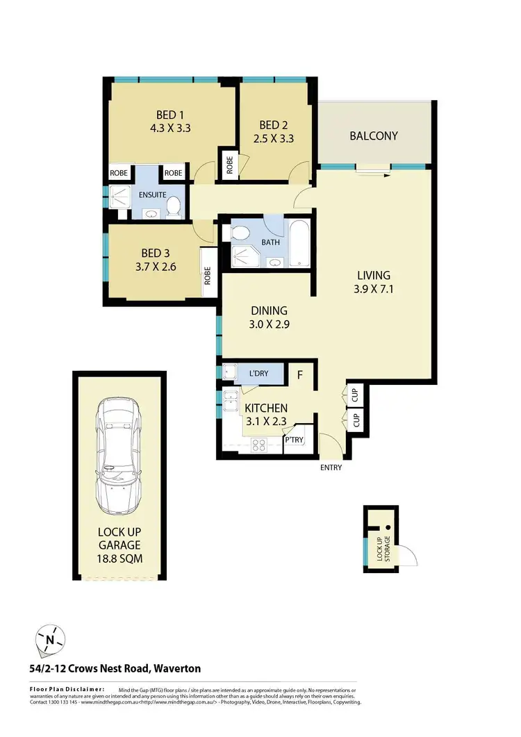 Floorplan of Homely apartment listing, 54/2-12 Crows Nest Road, Waverton NSW 2060