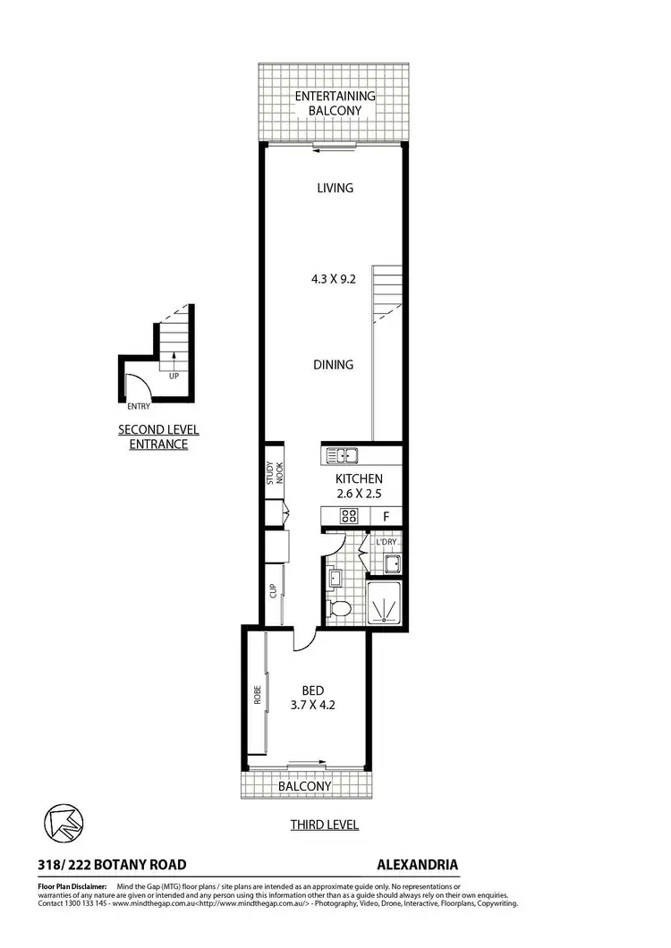 Floorplan of Homely apartment listing, 318/222 Botany Road, Alexandria NSW 2015