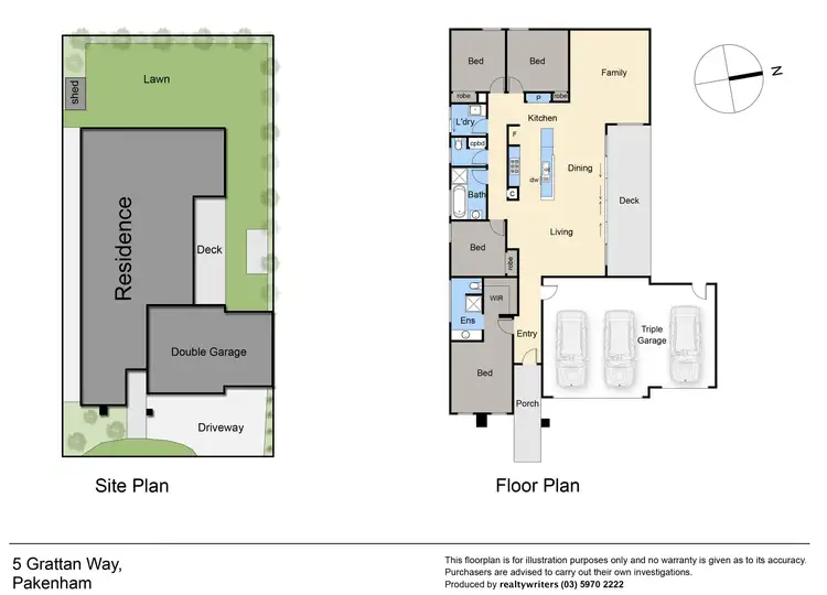 Floorplan of Homely house listing, 5 Grattan Way, Pakenham VIC 3810