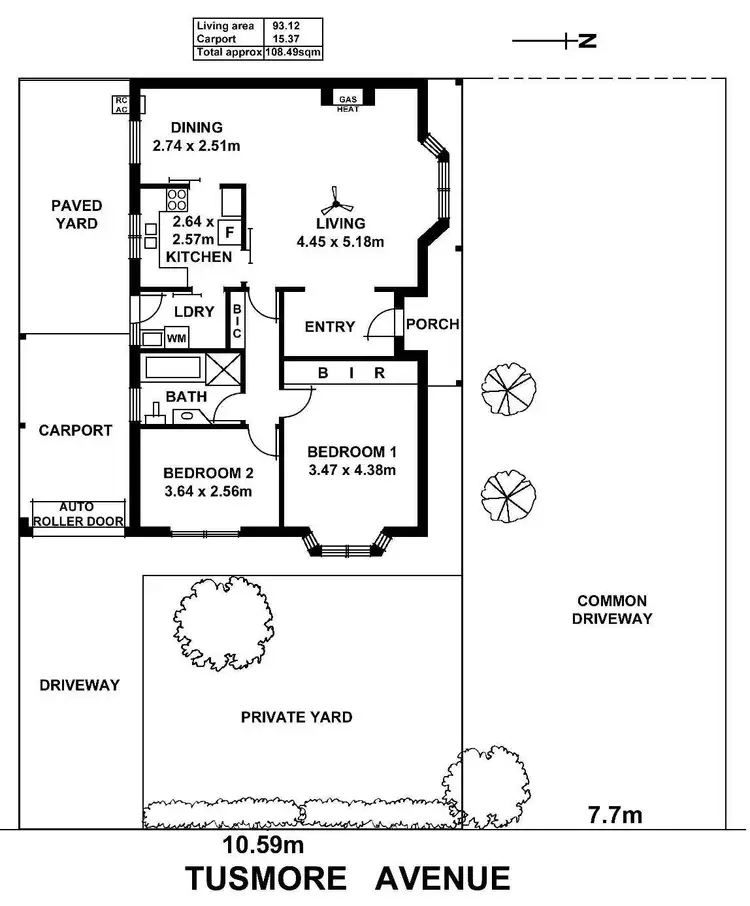 Floorplan of Homely unit listing, 1/25 Tusmore Avenue, Leabrook SA 5068