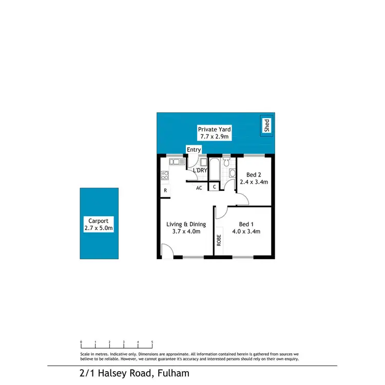 Floorplan of Homely unit listing, 2/1 Halsey Road, Fulham SA 5024