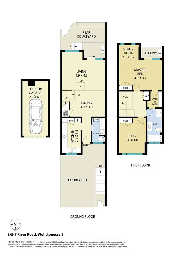 Floorplan of Homely townhouse listing, 3/5-7 River Road, Wollstonecraft NSW 2065