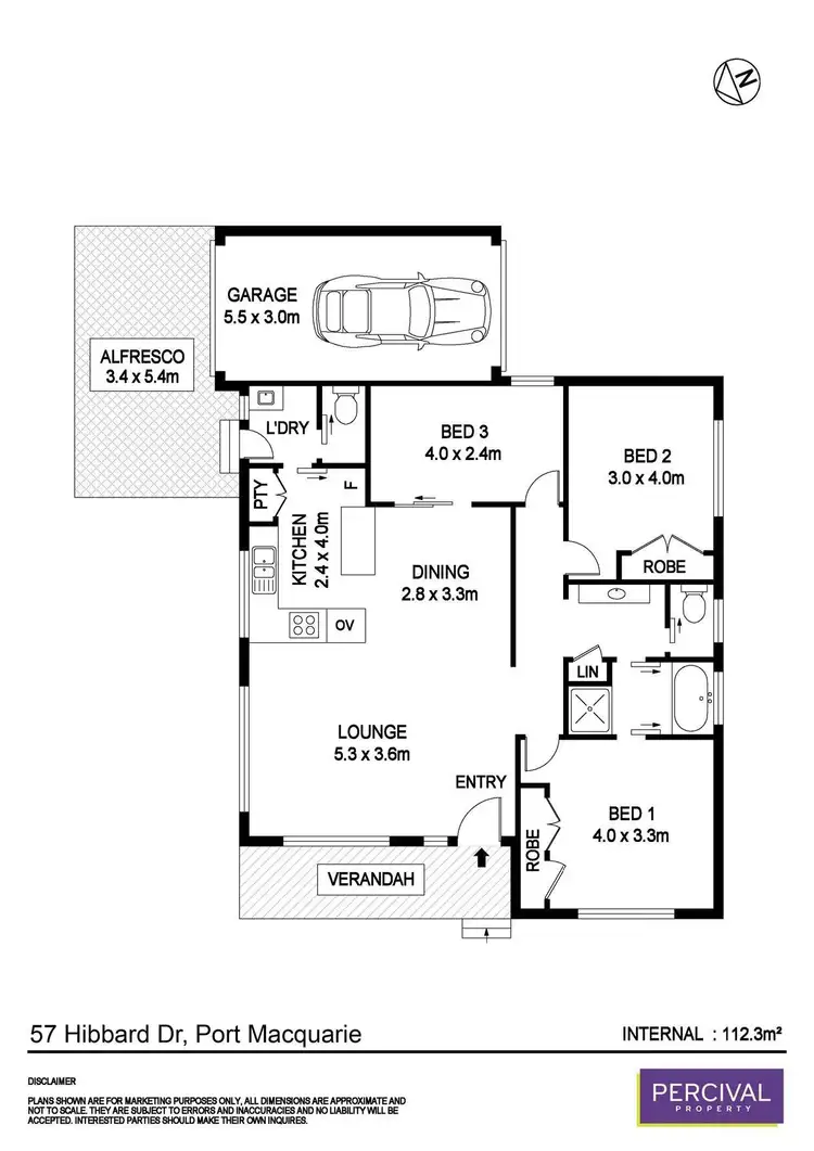 Floorplan of Homely house listing, 57 Hibbard Drive, Port Macquarie NSW 2444