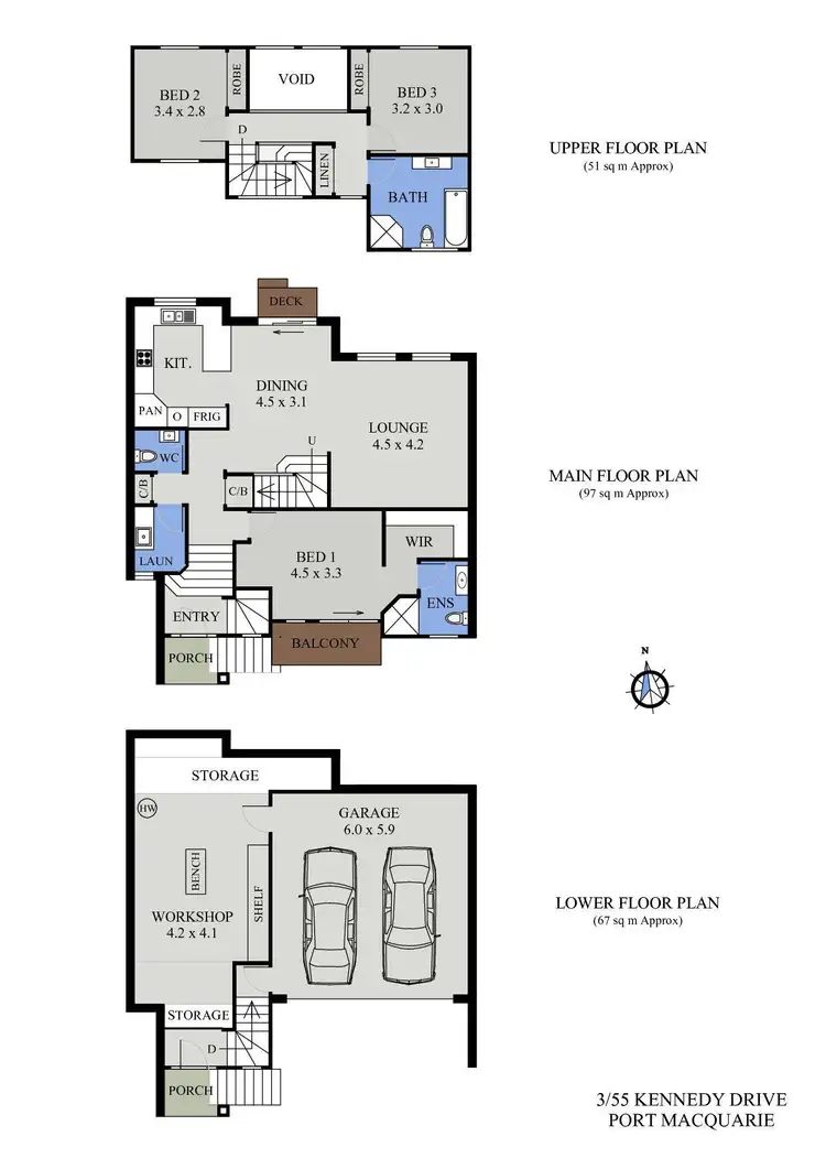 Floorplan of Homely townhouse listing, 3/55 Kennedy Drive, Port Macquarie NSW 2444