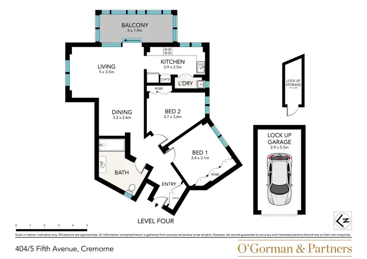 Floorplan of Homely apartment listing, 404/5 Fifth Avenue, Cremorne NSW 2090