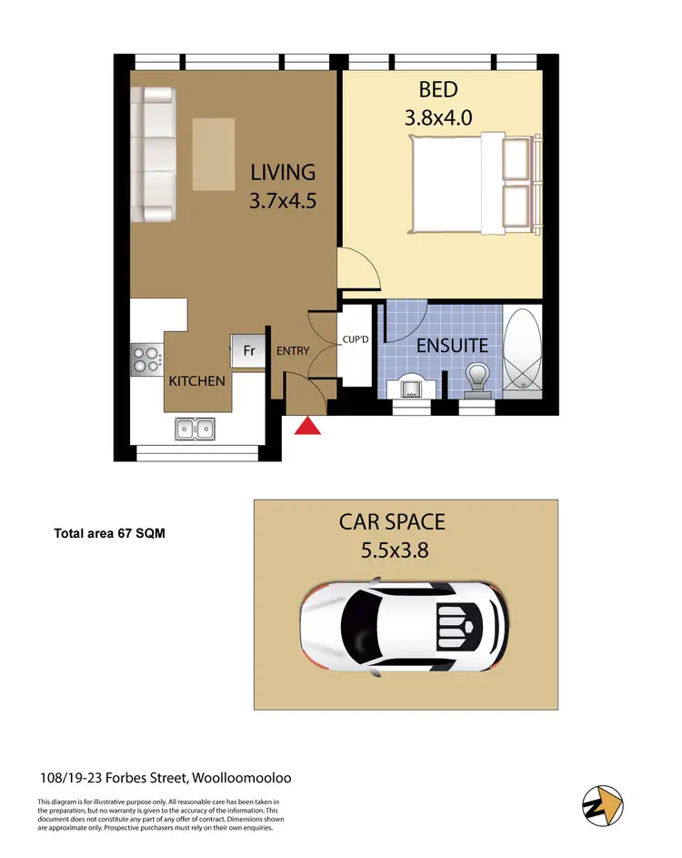 Floorplan of Homely apartment listing, 108/19 Forbes Street, Woolloomooloo NSW 2011