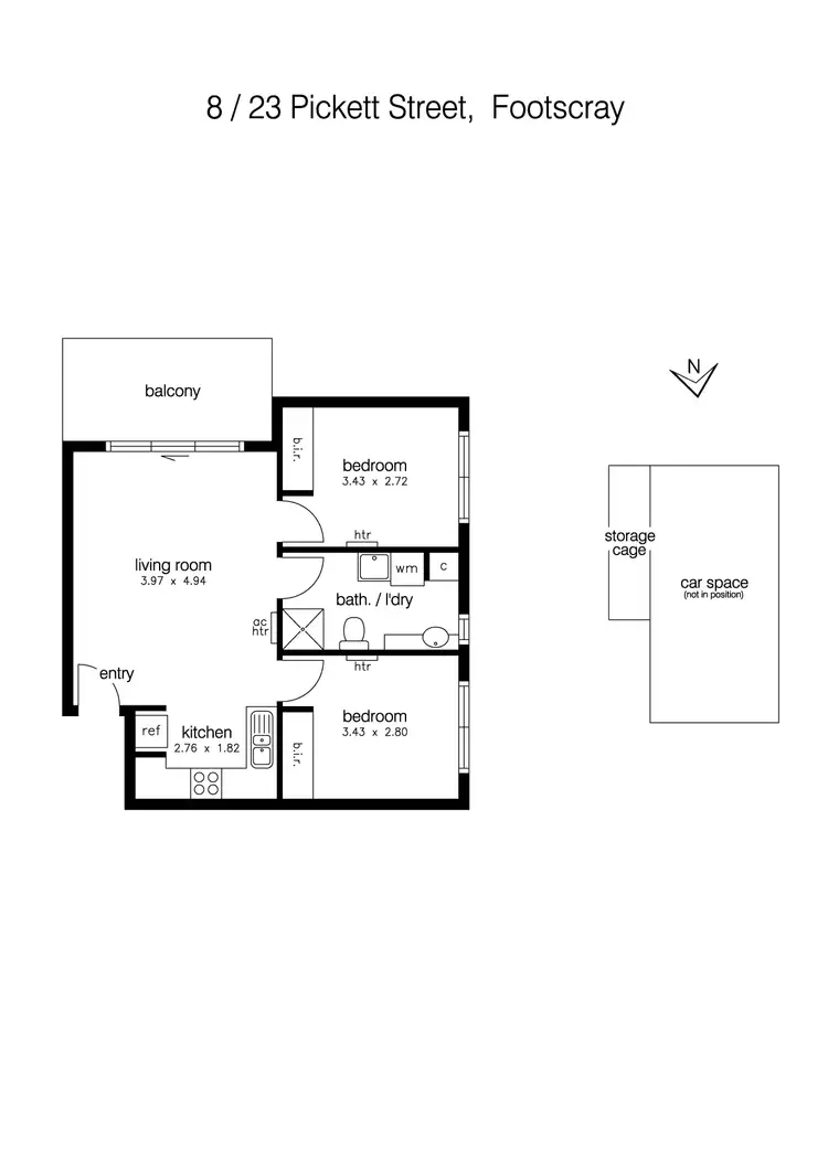 Floorplan of Homely apartment listing, 8/23 Pickett Street, Footscray VIC 3011
