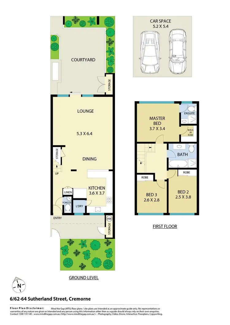 Floorplan of Homely townhouse listing, 6/62-64 Sutherland Street, Cremorne NSW 2090