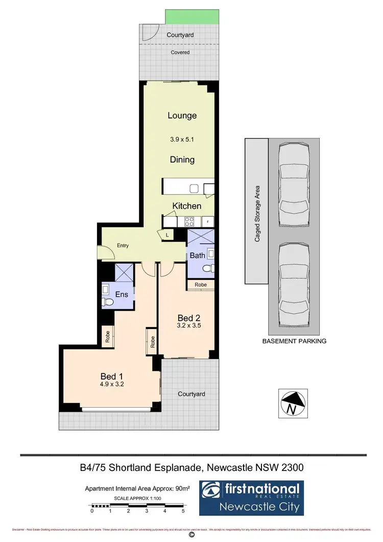 Floorplan of Homely unit listing, B4/75 Shortland Esplanade, Newcastle NSW 2300
