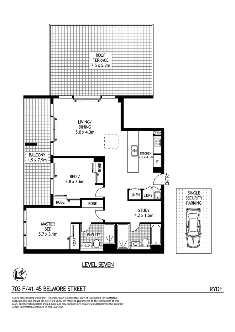 Floorplan of Homely apartment listing, 703F/41-45 Belmore Street, Ryde NSW 2112