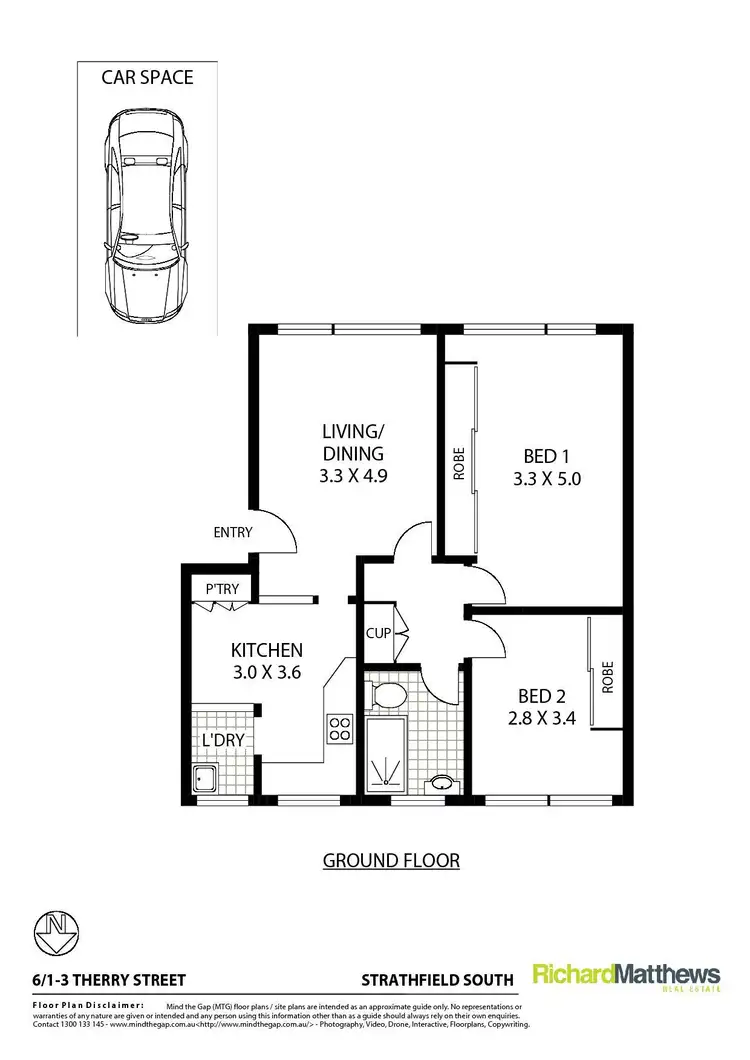 Floorplan of Homely apartment listing, 6/1-3 Therry Street, Strathfield South NSW 2136