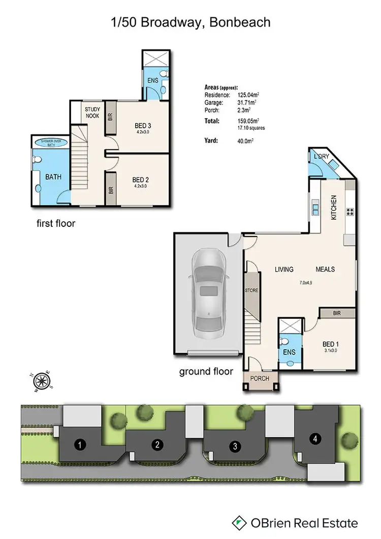 Floorplan of Homely townhouse listing, 1/50 Broadway, Bonbeach VIC 3196