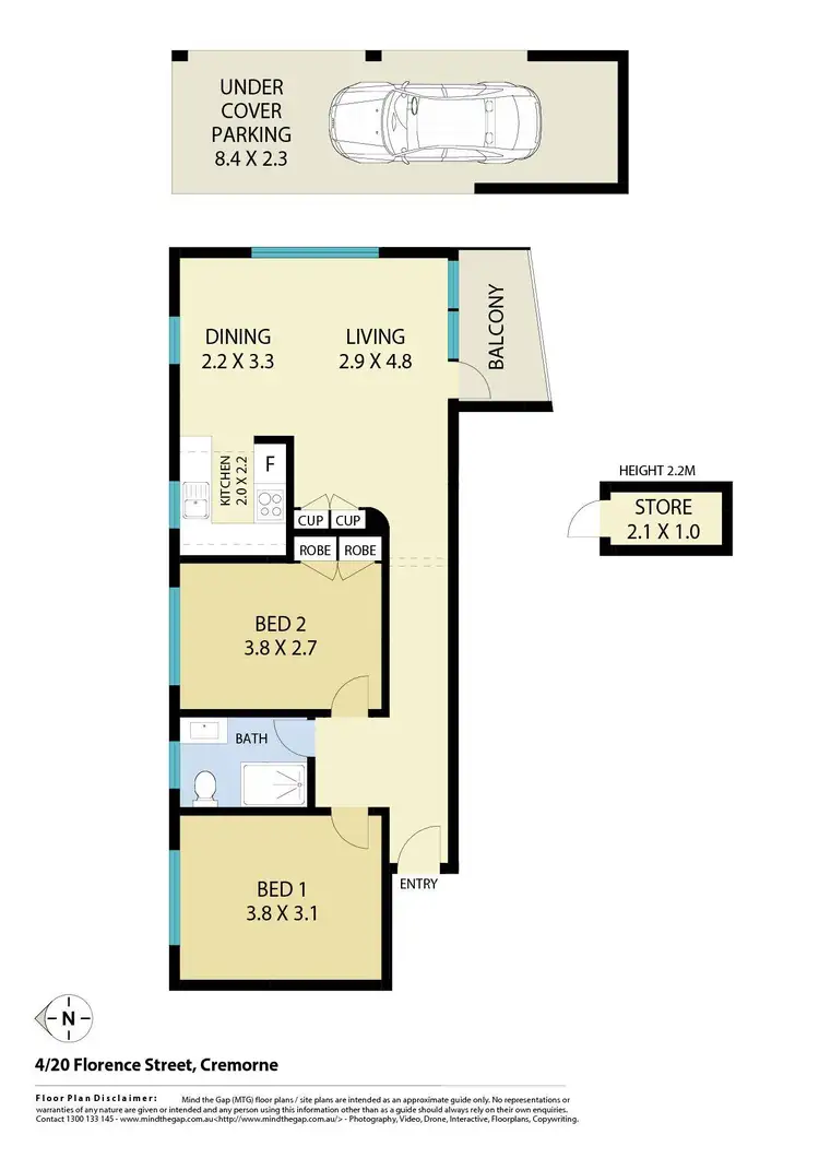 Floorplan of Homely apartment listing, 4/20 Florence Street, Cremorne NSW 2090