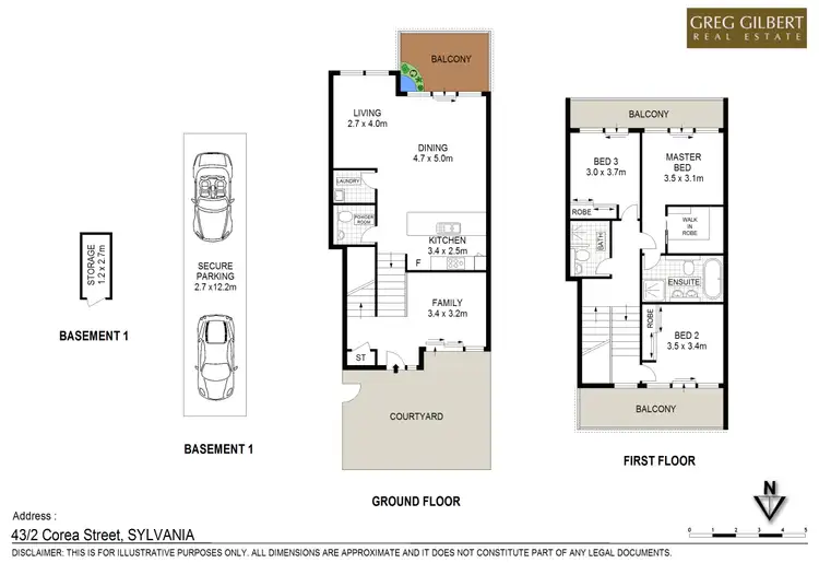 Floorplan of Homely townhouse listing, 043/2 Corea Street, Sylvania NSW 2224