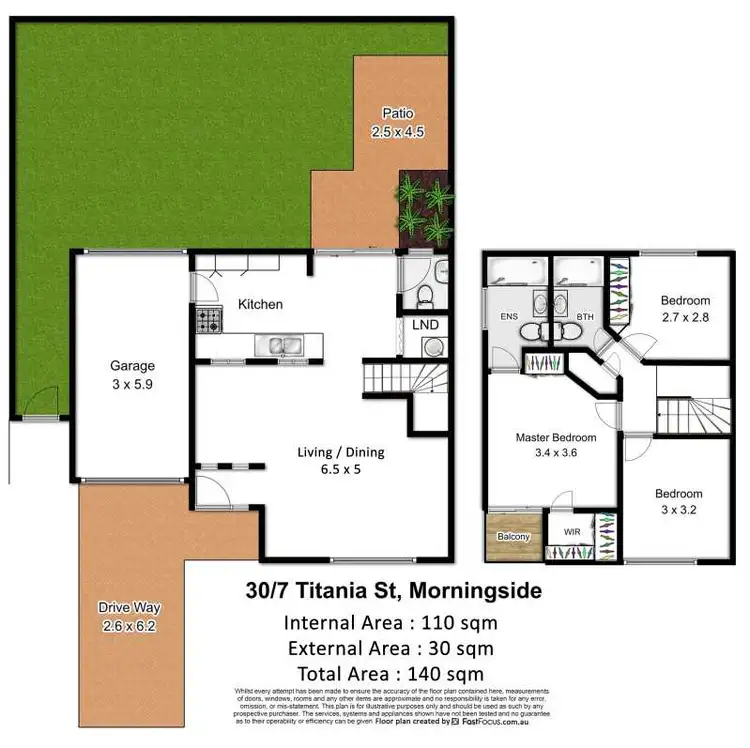 Floorplan of Homely townhouse listing, 30/7 Titania Street, Morningside QLD 4170