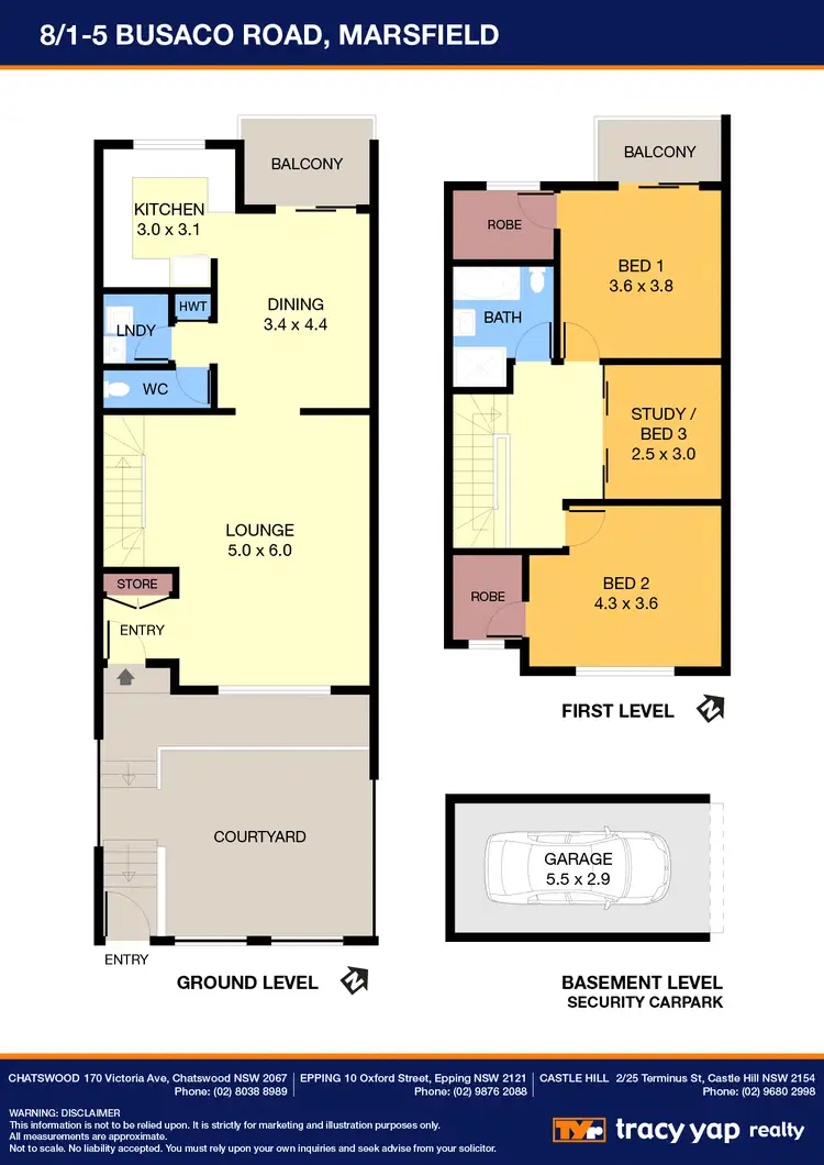 Floorplan of Homely townhouse listing, 8/1-5 Busaco Road, Marsfield NSW 2122