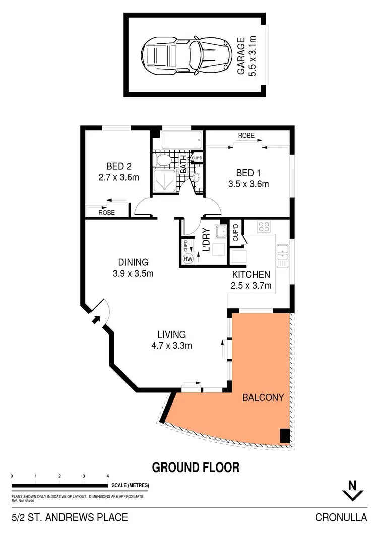 Floorplan of Homely apartment listing, 5/2-6 St Andrews Place, Cronulla NSW 2230