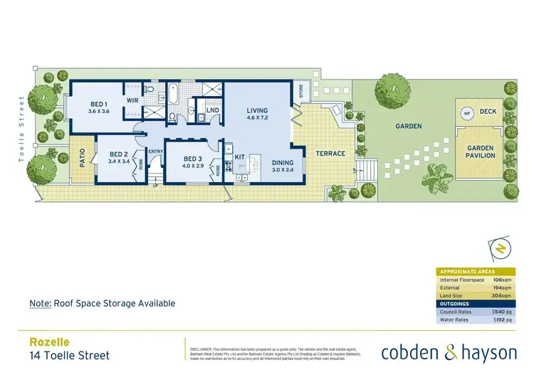 Floorplan of Homely house listing, 14 Toelle Street, Rozelle NSW 2039