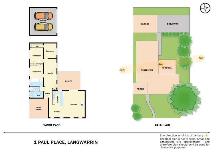 Floorplan of Homely house listing, 1 Paul Place, Langwarrin VIC 3910
