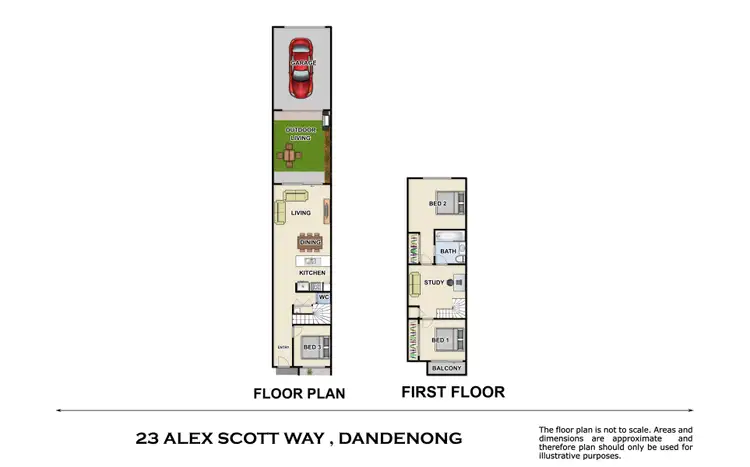 Floorplan of Homely townhouse listing, 23 Alex Scott Way, Dandenong VIC 3175