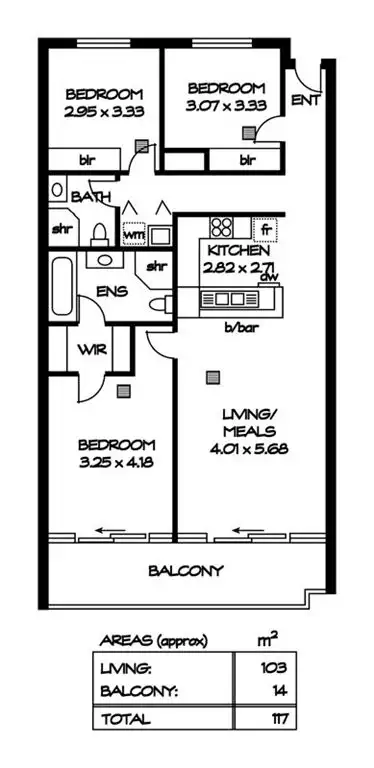 Floorplan of Homely apartment listing, 72/21-39 Bentham Street, Adelaide SA 5000