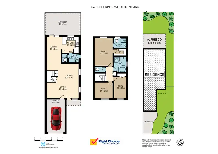 Floorplan of Homely semi-detached listing, 2/4 Burdekin Drive, Albion Park NSW 2527