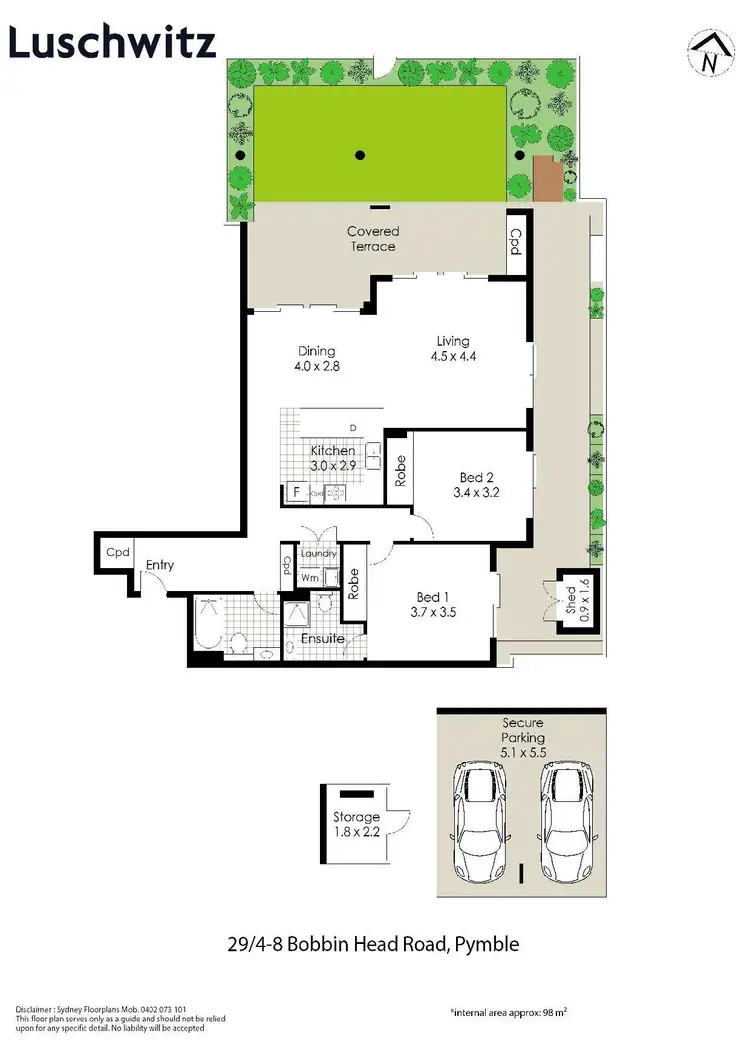 Floorplan of Homely apartment listing, 29/4-8 Bobbin Head Road, Pymble NSW 2073