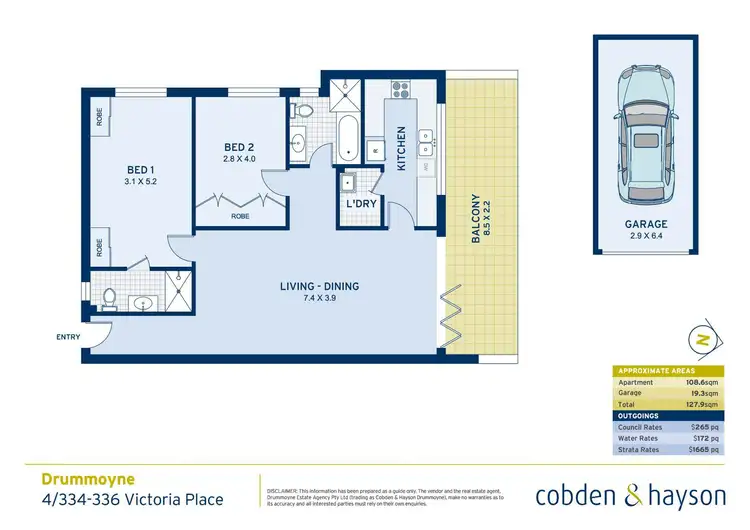 Floorplan of Homely apartment listing, 4/334-336 Victoria Place, Drummoyne NSW 2047